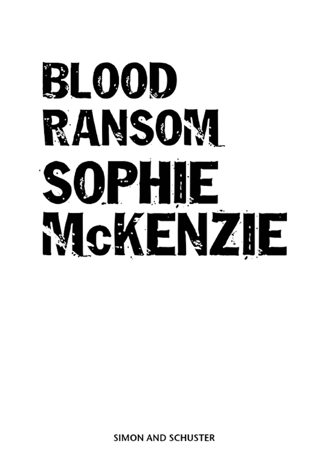 Blood Ransom by Sophie McKenzie
