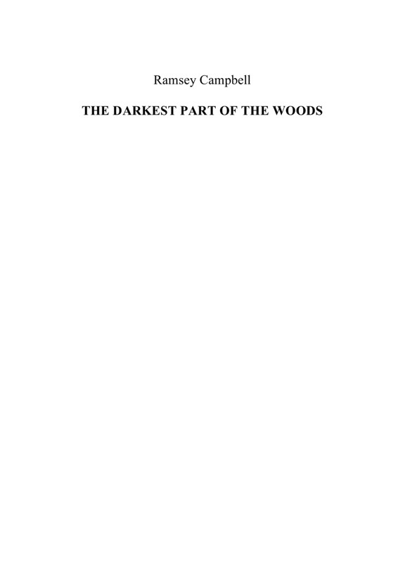 Darkest Part of the Woods by Ramsey Campbell