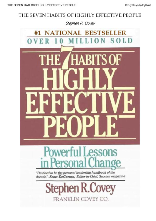 Seven Habits of Highly Effective People, Stephen R. Covey